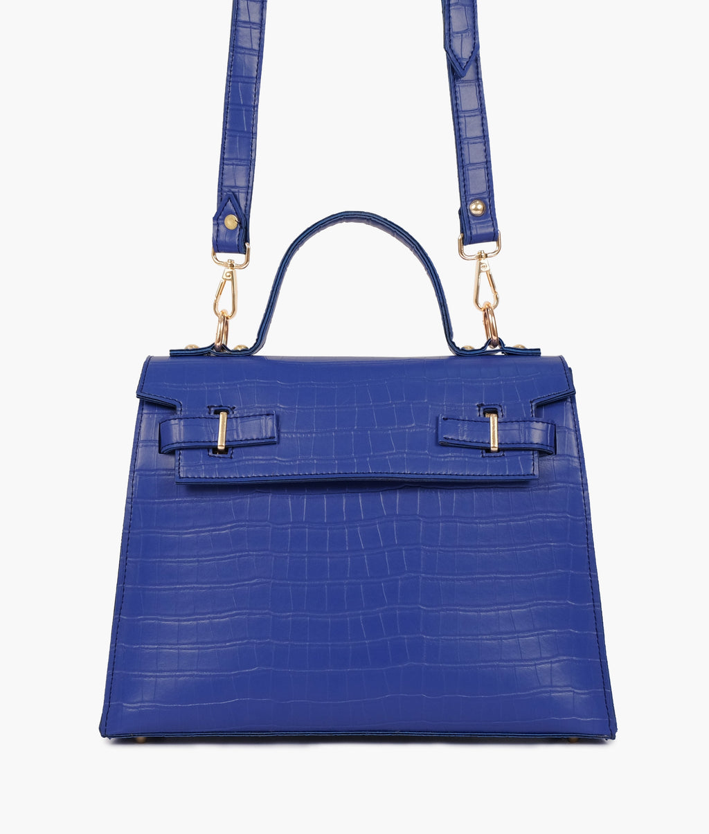 Blue top-handle crocoDiorle mini bag