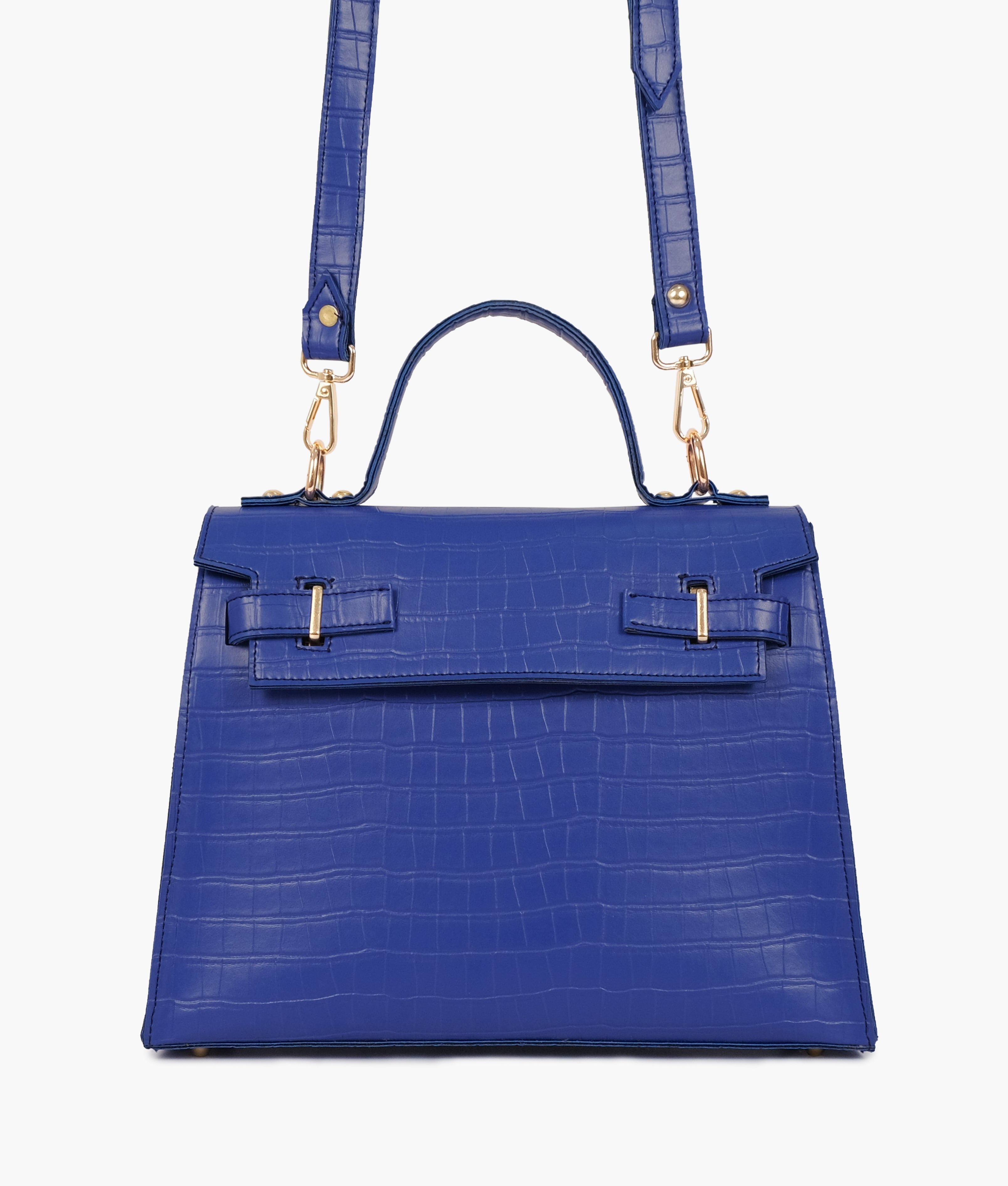 Blue top-handle crocoDiorle mini bag