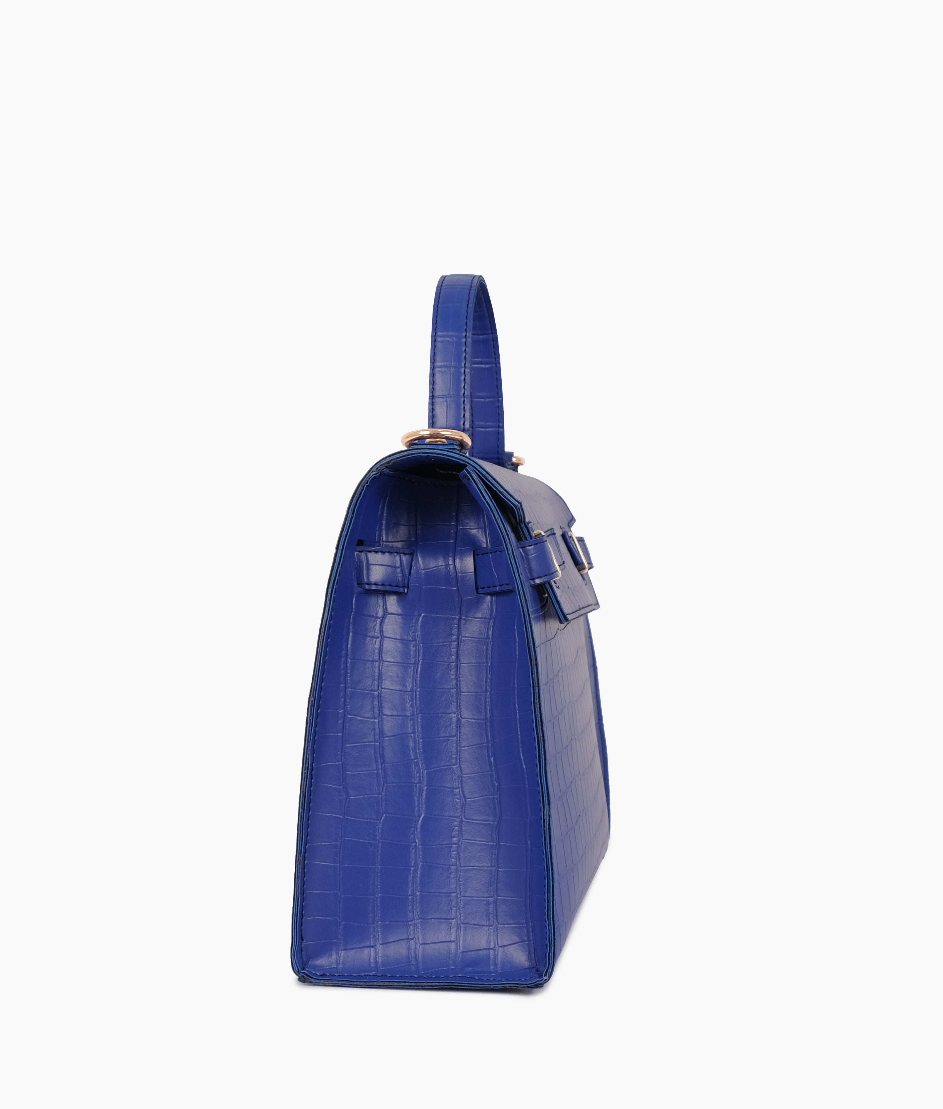 Blue top-handle crocoDiorle mini bag