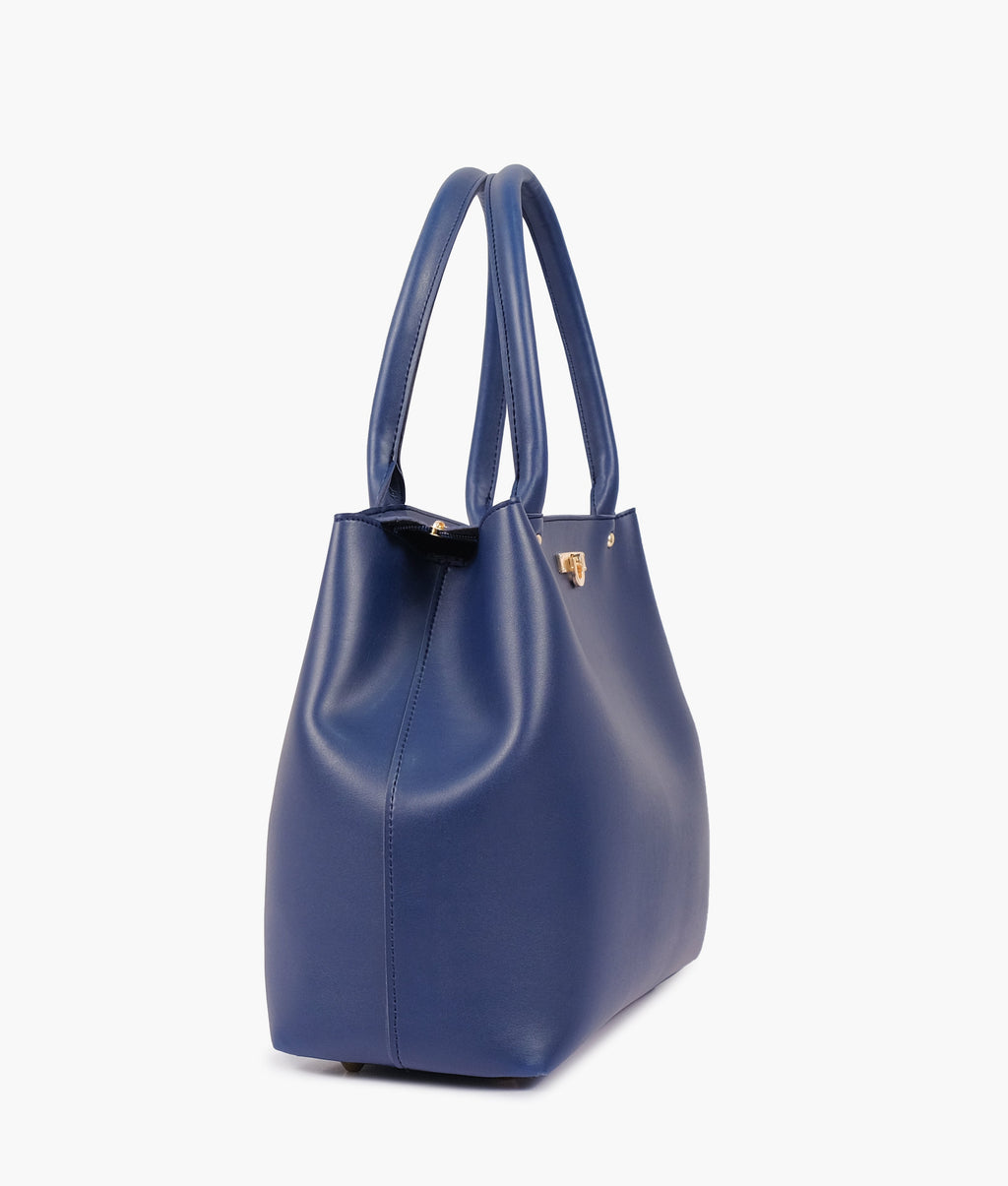 Blue zipper tote bag