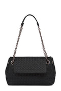 Intrecciato Madras Mini Shoulder Bag Black