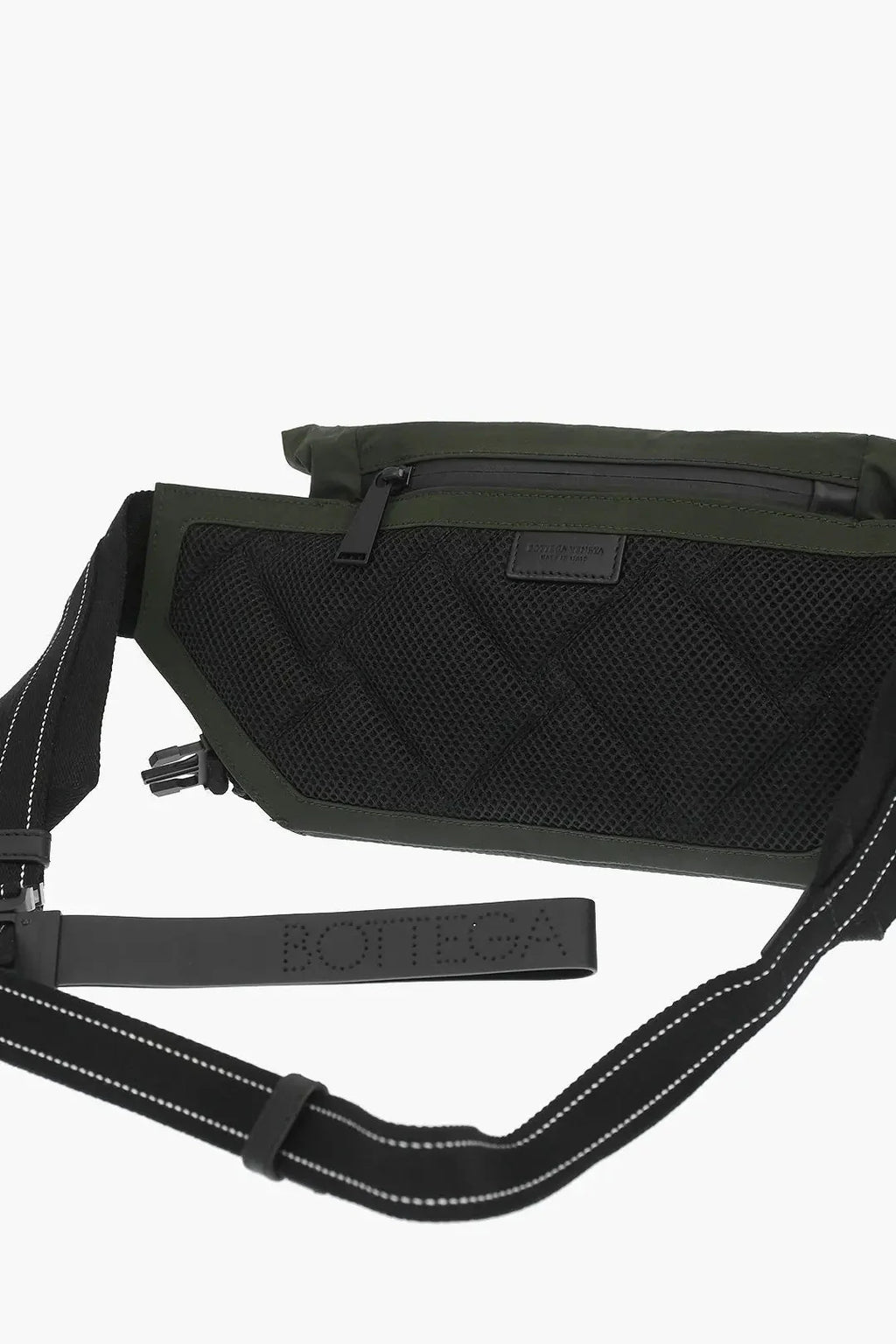 Bottega Veneta Mesh Detail Green Nylon Belt Bag
