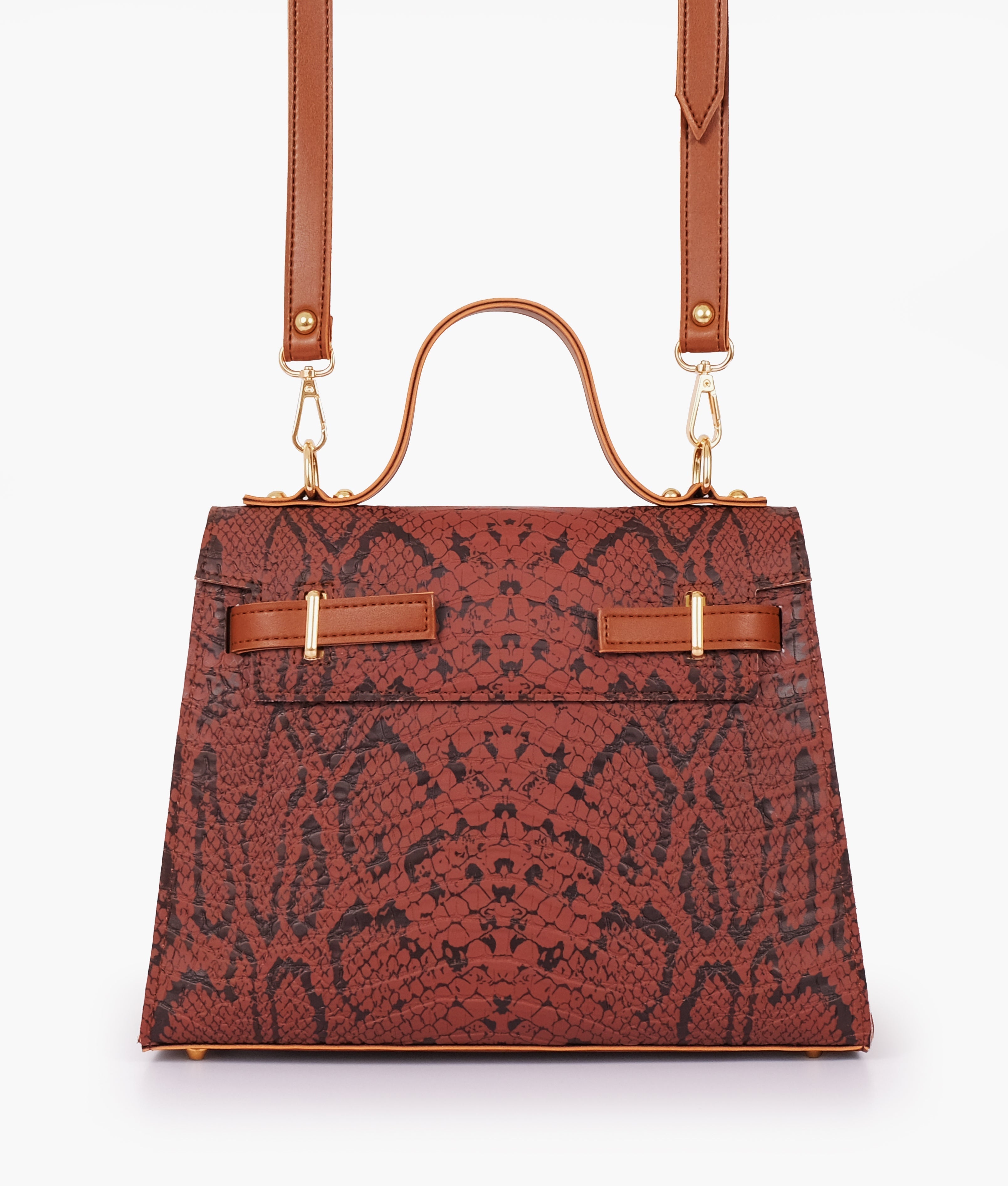Brown crocoDiorle cross-body bag with top-handle