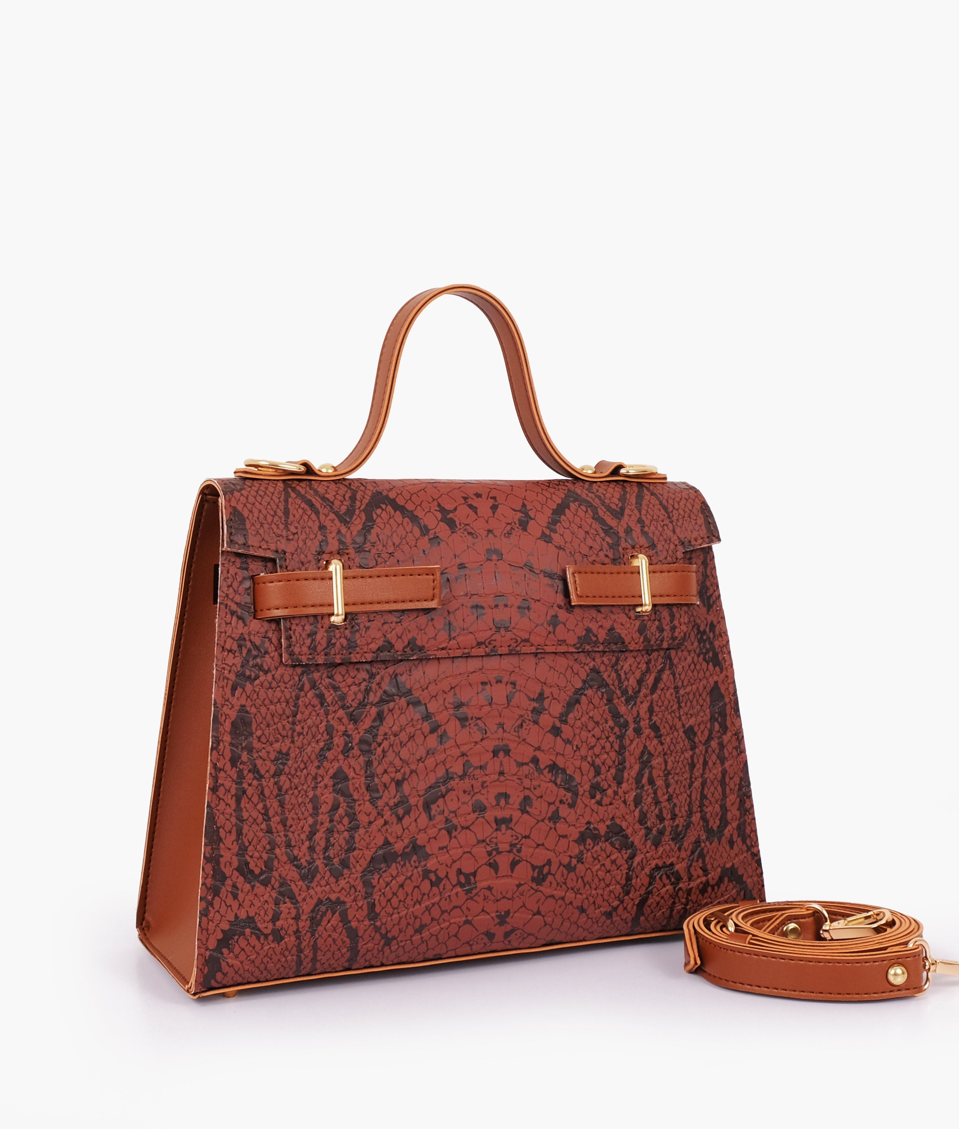 Brown crocoDiorle cross-body bag with top-handle