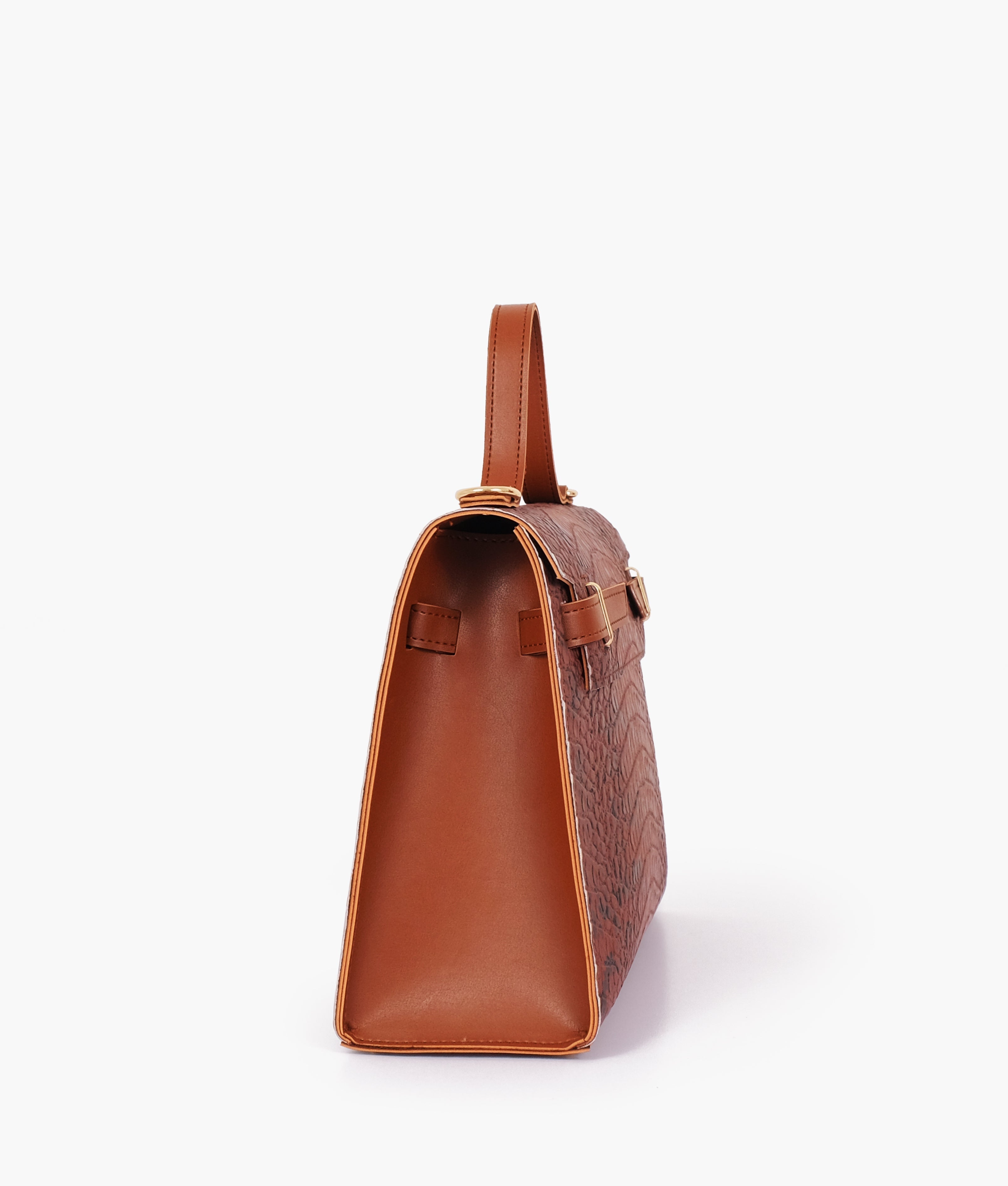 Brown crocoDiorle cross-body bag with top-handle