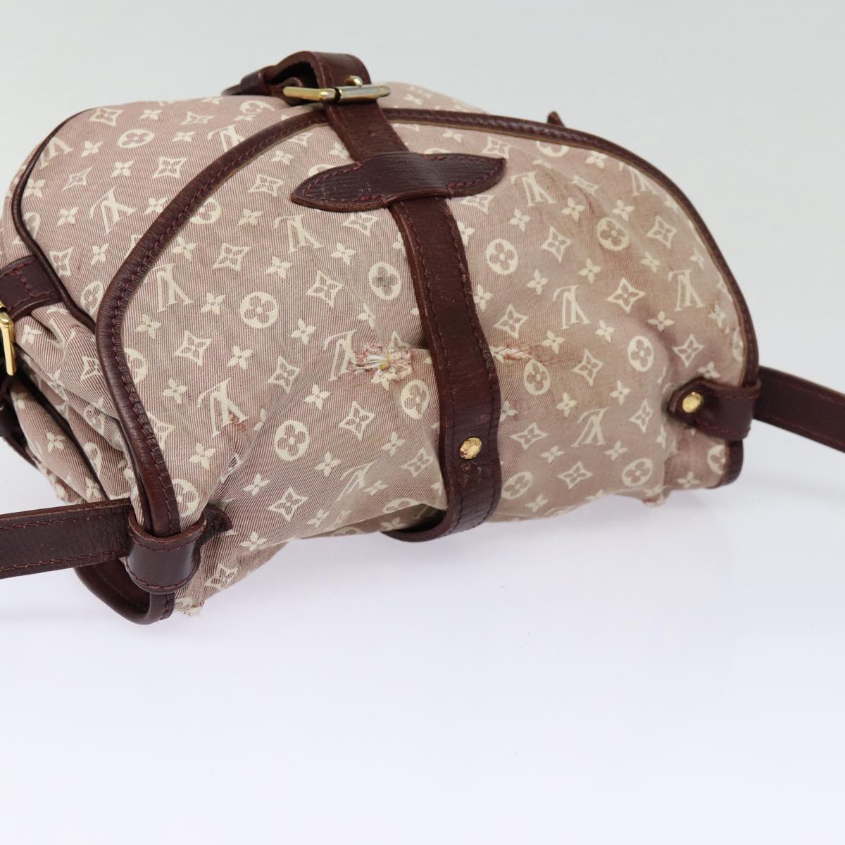 LOUIS VUITTON Monogram Idylle Saumur PM Shoulder Bag Sepia M40669 Auth bs17039
