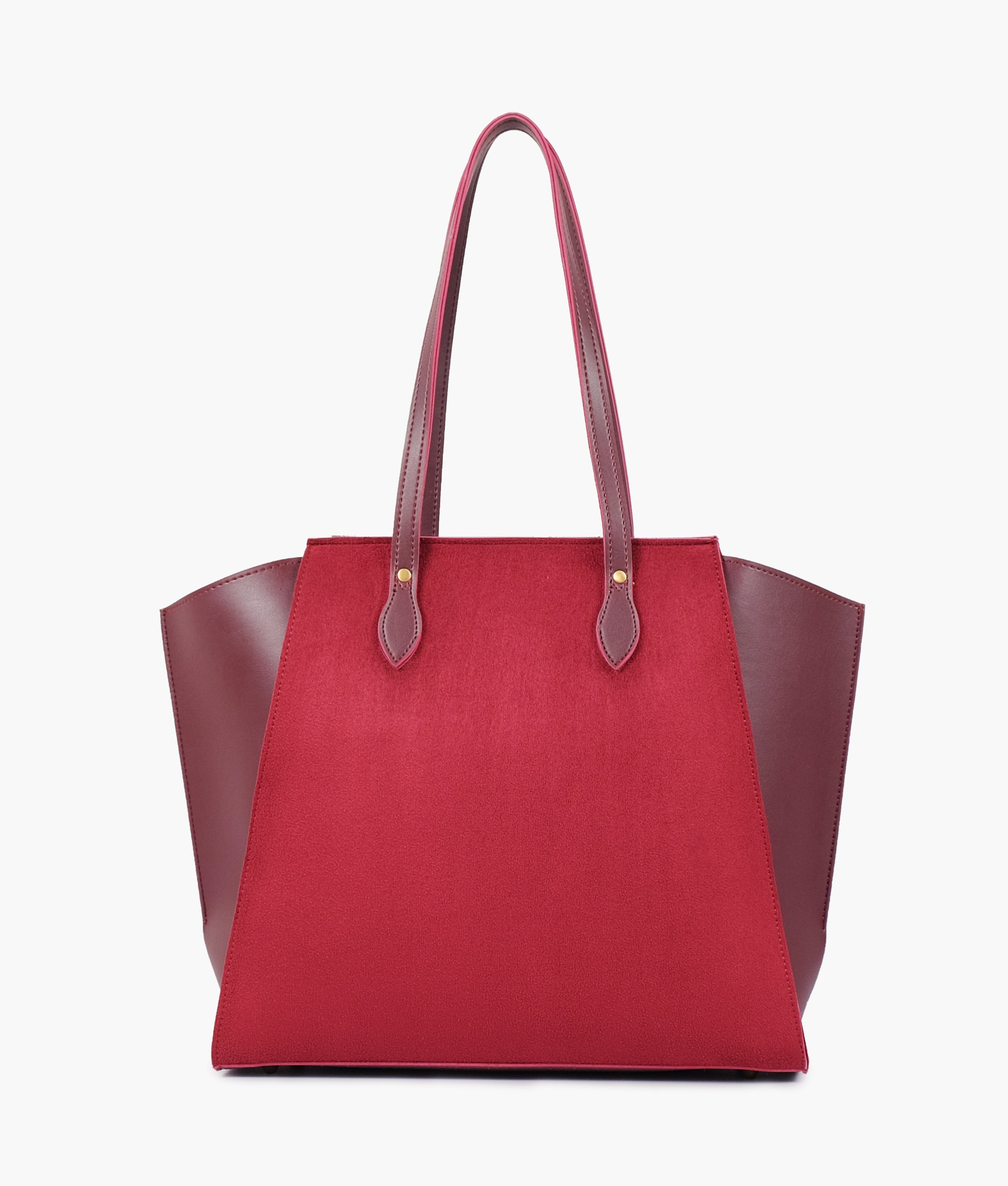 Burgundy suede classic tote bag