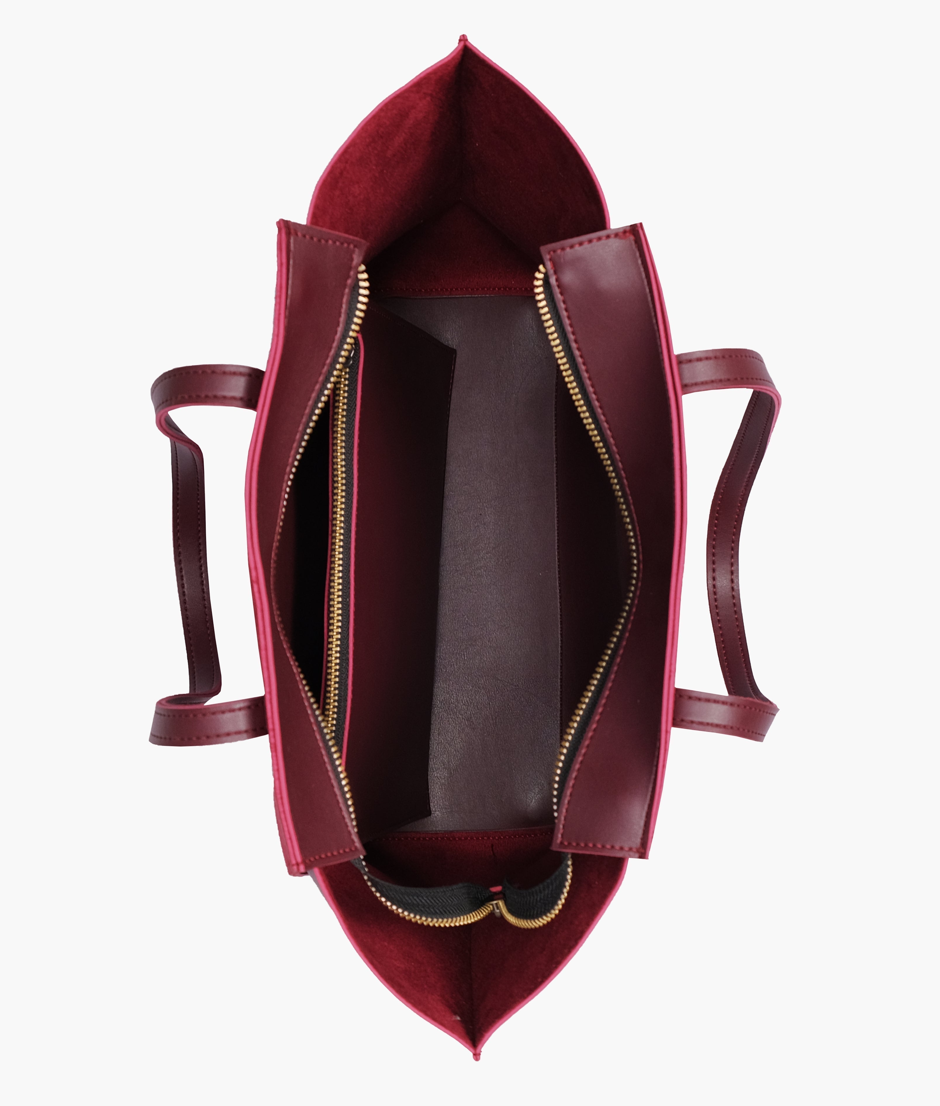 Burgundy suede classic tote bag