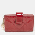 Dior Red Cannage  Leather Jasmine Card Holder