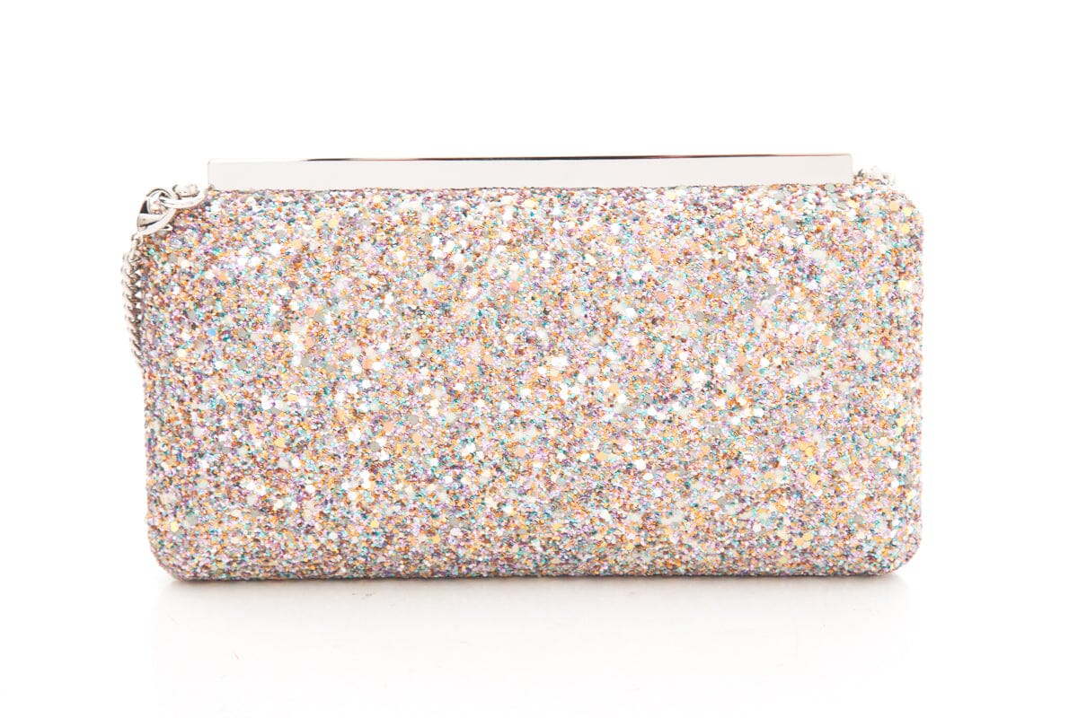 Jimmy Choo Pink Metallic Glitter Clutch