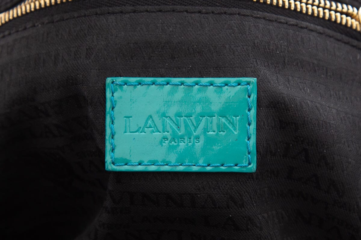 Lanvin Navy Alligator Shoulder Bag