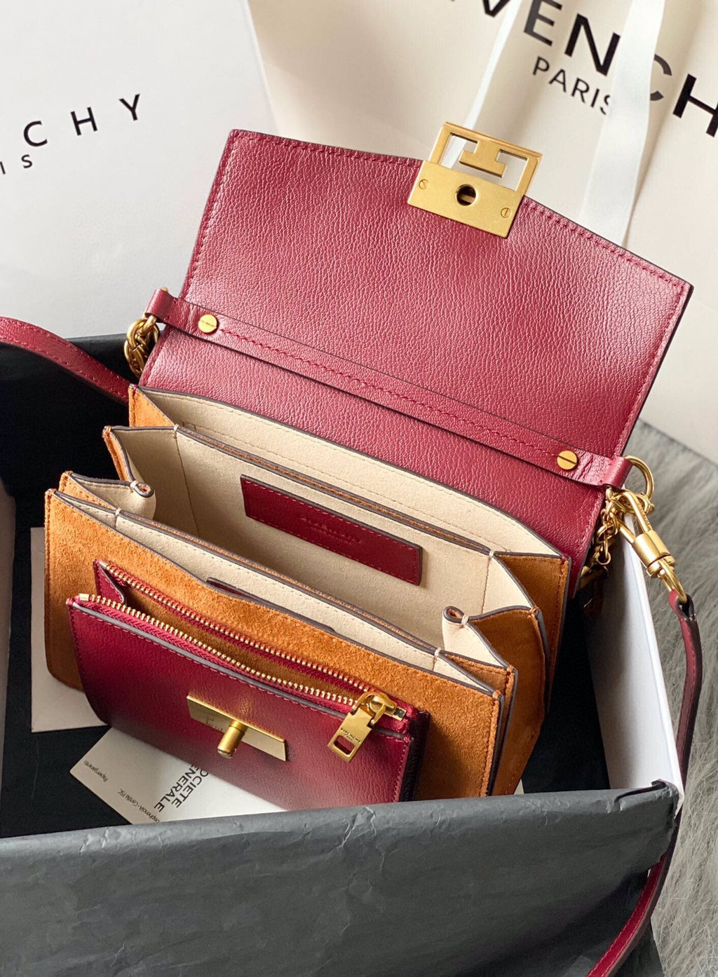 gv GV3 Bag Caramel Brown/ Red For Women, Handbags, Shoulder Bags 11.4in/29cm GVC