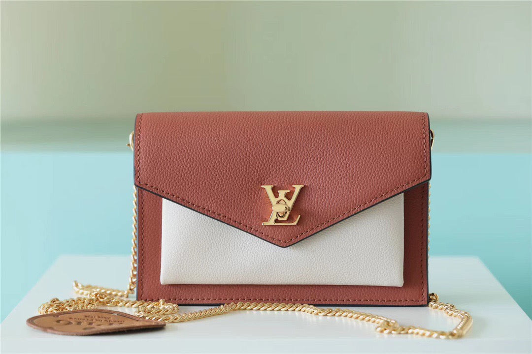 Louis Vuitton Mylockme Chain Pochette Brown / Quartz White For Women,  Shoulder and Crossbody Bags 7.5in/19cm Louis VuittonÃƒâ€šÃ‚Â 