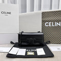 Celine Chain Shoulder Bag Triomphe Black For Women 8in/20.5cm 197993EQJ.38NN