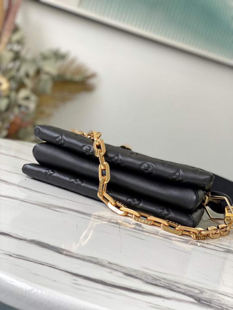 Louis Vuitton Coussin PM Monogram Embossed Puffy Black For Women, WomenÃƒÂ¢Ã¢â€šÂ¬Ã¢â€žÂ¢s Handbags, Shoulder And Crossbody Bags 10.2in/26cm Louis Vuitton M57790