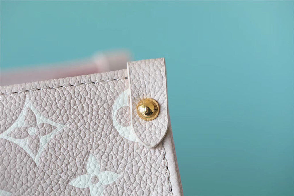 Louis Vuitton Onthego MM Monogram Empreinte Beige/ Pink/ Yellow For Women,  Shoulder And Crossbody Bags 35cm/13.8in Louis Vuitton M46128