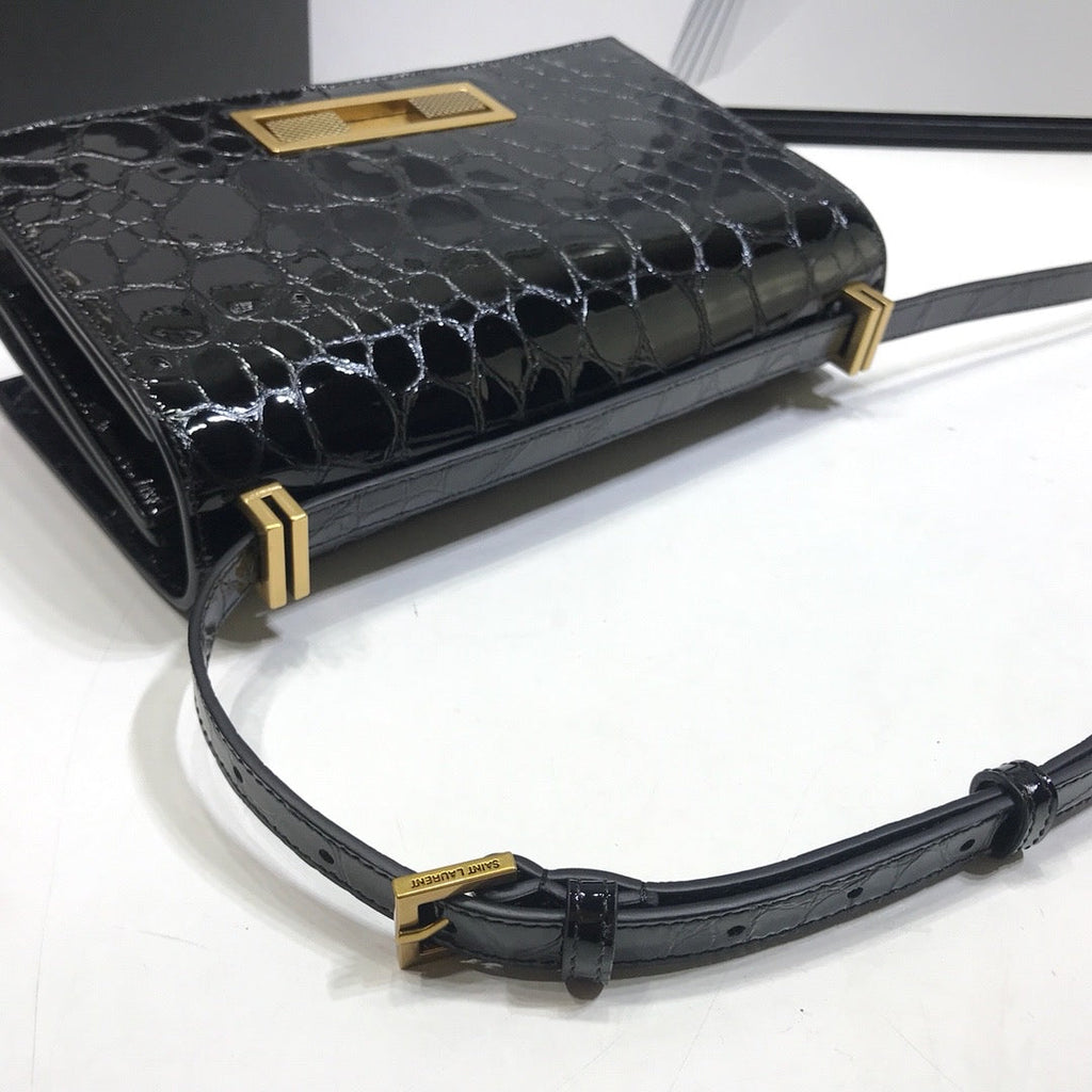 Top Quality Cassandra Small Crossbody Bag With Stone Print Black For Women 7.4in/19cm YSL