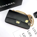 ChanelMaroon Medallion Nude Reissue 2.55 Classic 225 GlamIap Black Bag For Women 24cm/9.4in