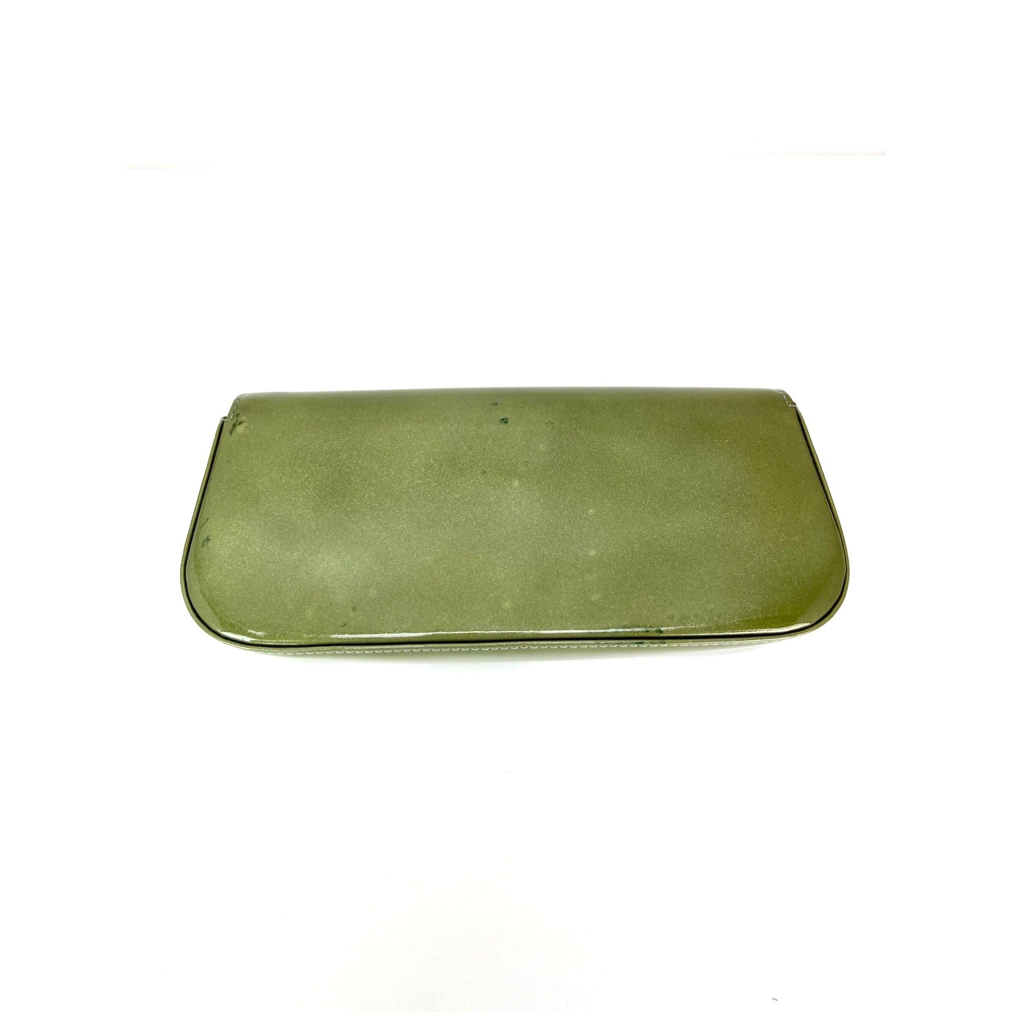 Louis Vuitton  Leather Sobe Green Clutch