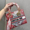 Dior MeDiorum Lady D-Lite Bag, Red Handbags, Crossbody Bags, 24cm CD