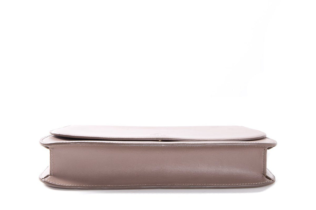 Mark Cross Taupe Clutch with Shoulder Chain