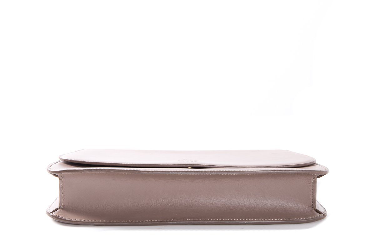 Mark Cross Taupe Clutch with Shoulder Chain