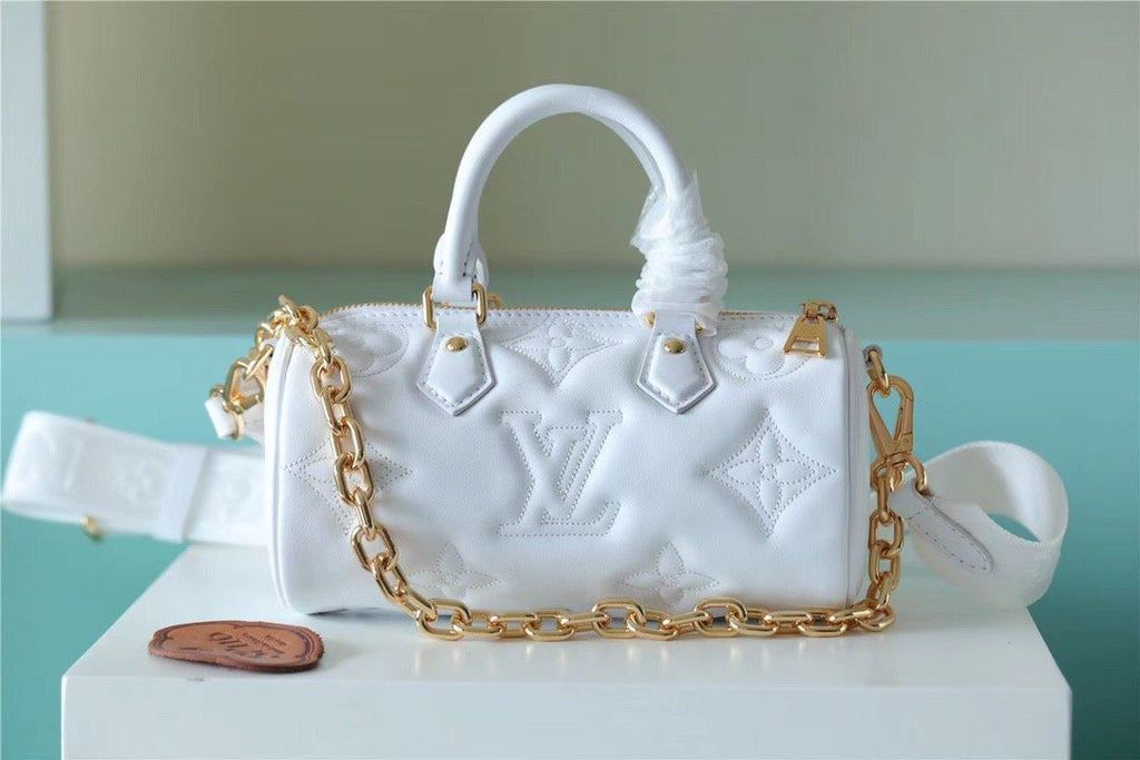 Louis Vuitton Papillon GLAMI Bag Classic Monogram For Women 20cm White Louis Vuitton M59827