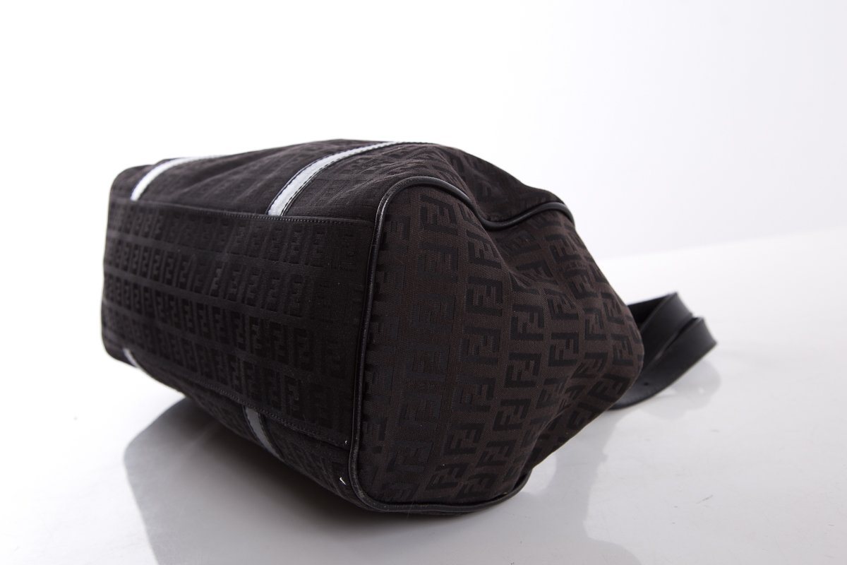 Fendi Black Fabric Zucca Print Shoulder Bag