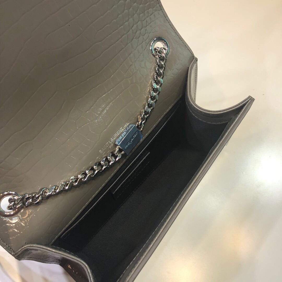 YSSL Kate Small Chain Bag With Tassel In Embossed Green For Women 7.8in/20cm YSLÂ 