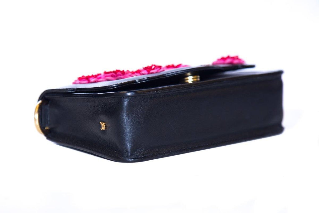 Thale Blanc Black Leather Embellished Audreyette Mini Shoulder Bag