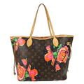 Louis Vuitton Neverfull Tote Limited Edition Monogram Roses Brown Canvas Tote Bag