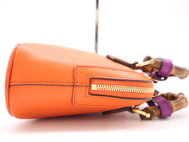 Gucci Diana Nm Bamboo Handle Tote Leather Orange Leather Handbag (Pre-Owned)