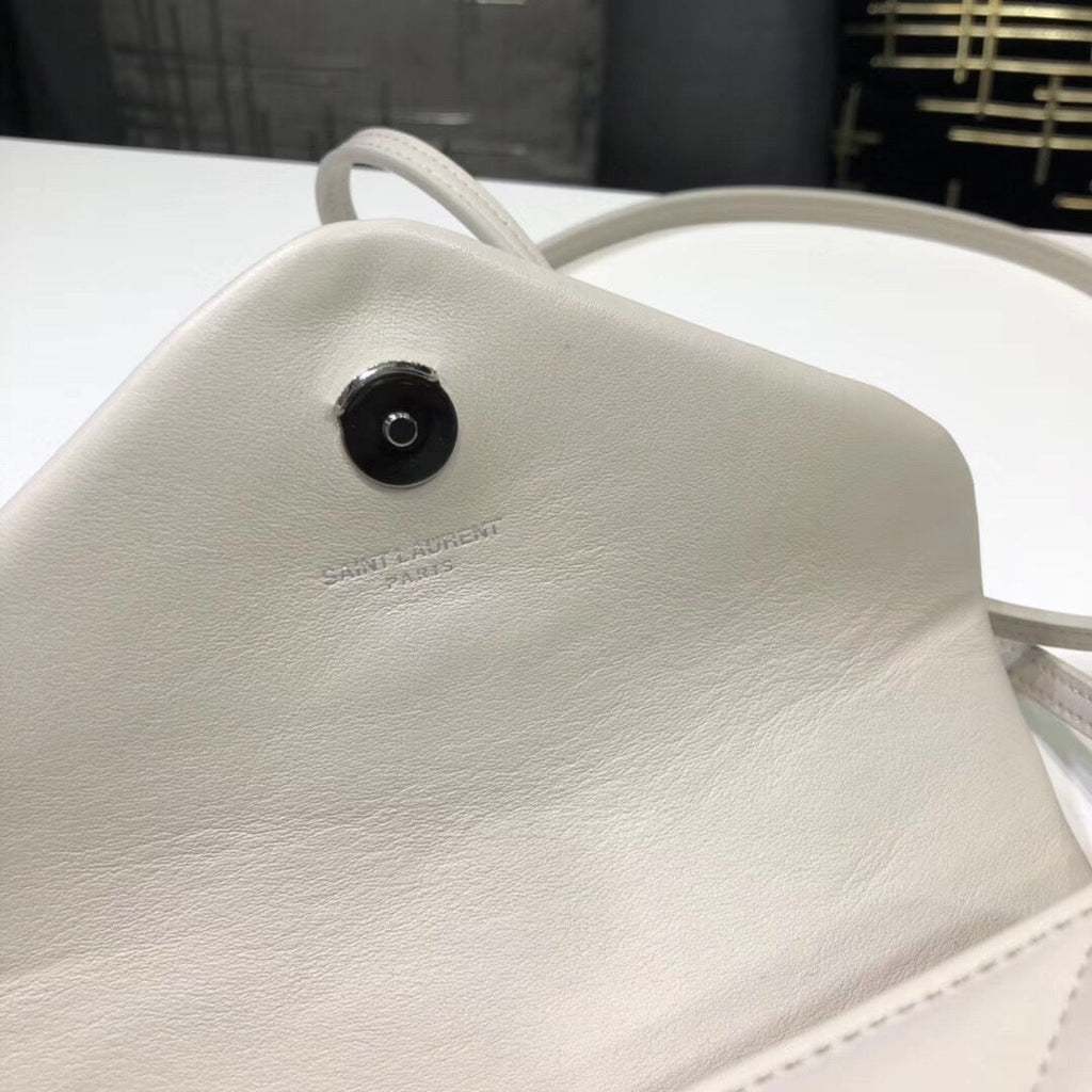 Saint Laurent Loulou Mini Shoulder Bag White For Women 7in/18cm YSL