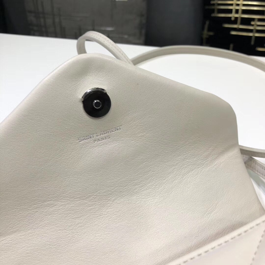 Saint Laurent Loulou Mini Shoulder Bag White For Women 7in/18cm YSL