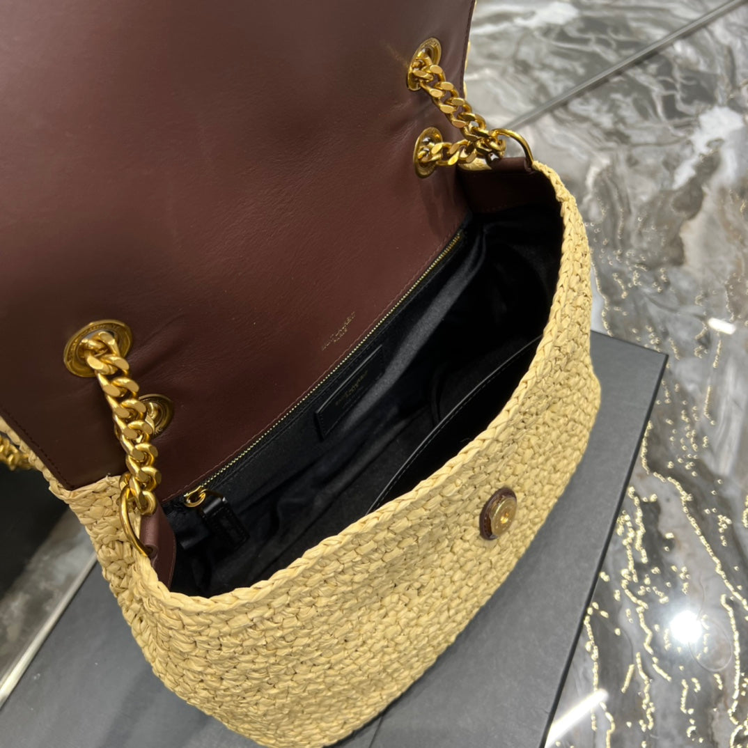 YSSL Niki Medium Chain Bag In RaTop QualityTop Qualitya For Women 11in/28cm Brown YSL 633187Gucci66W7069