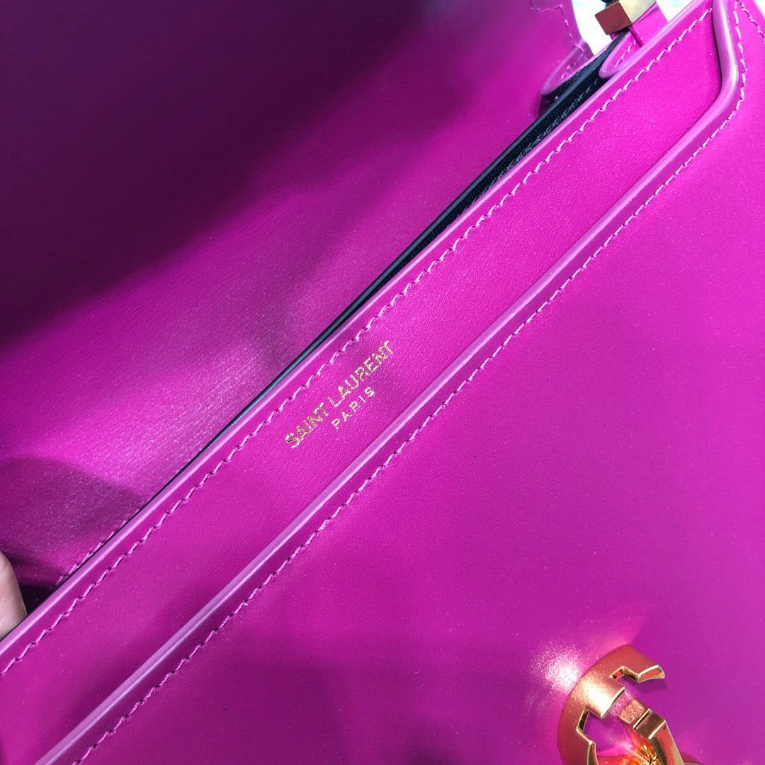 YSSL Cassandra Medium Chain BagÂ Dark Pink For Women 8.7in/22cm YSL