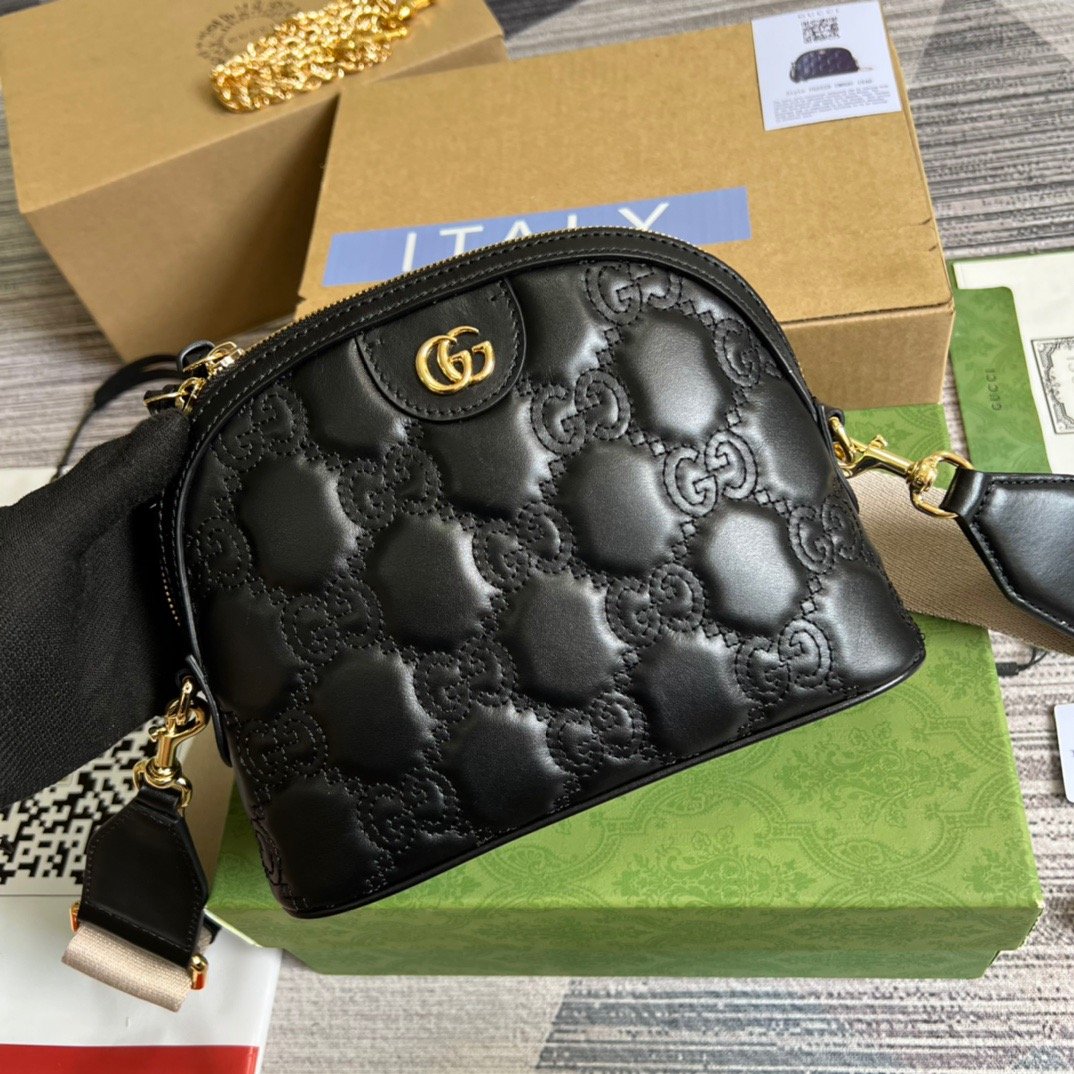 Gucci Matelasse Shoulder Bag Black For Women, Women’s Bags 9in/23cm Gucci