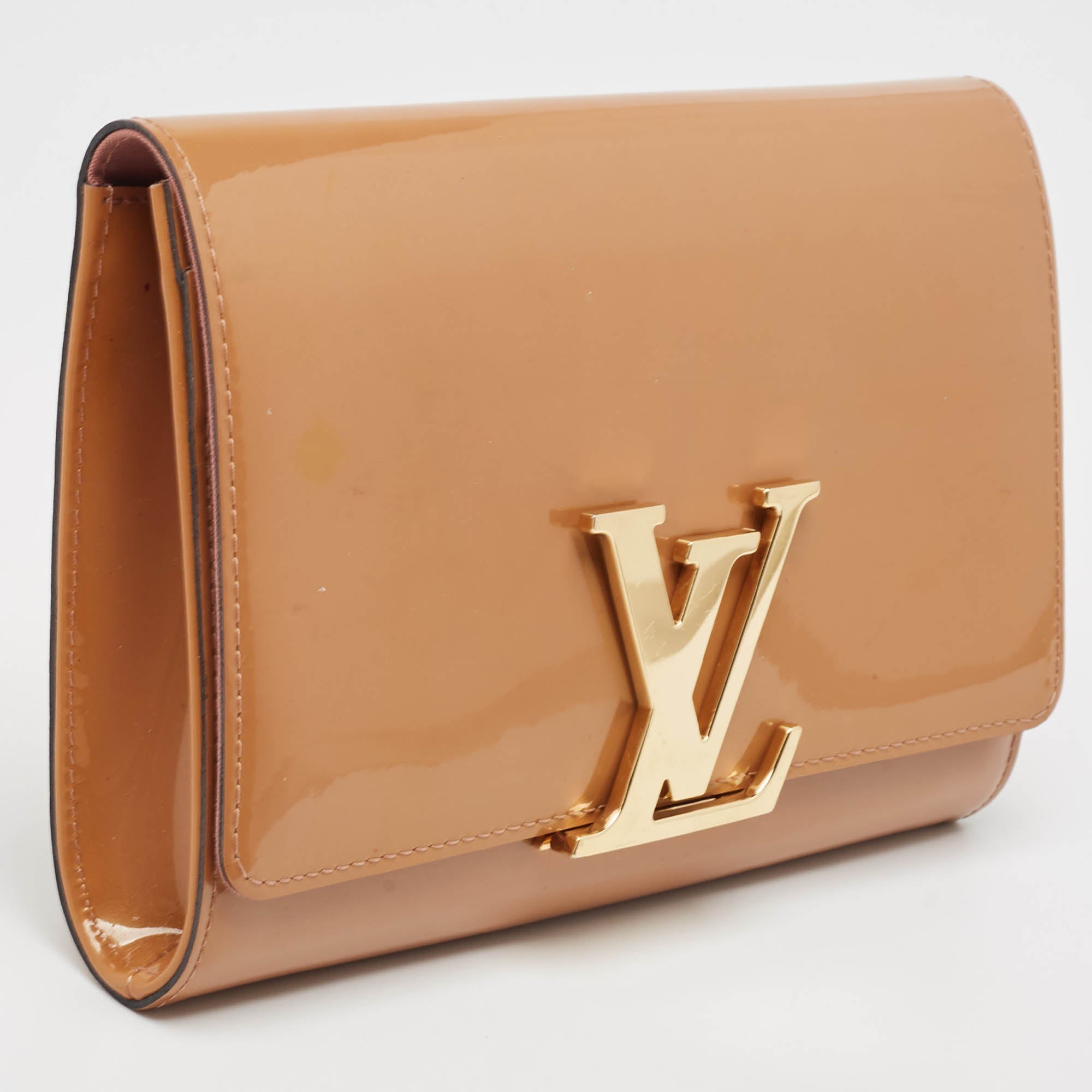 Louis Vuitton Rose Velours  Leather Louise Clutch