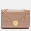 Pink Leather Studded Diorama Wallet on Chain
