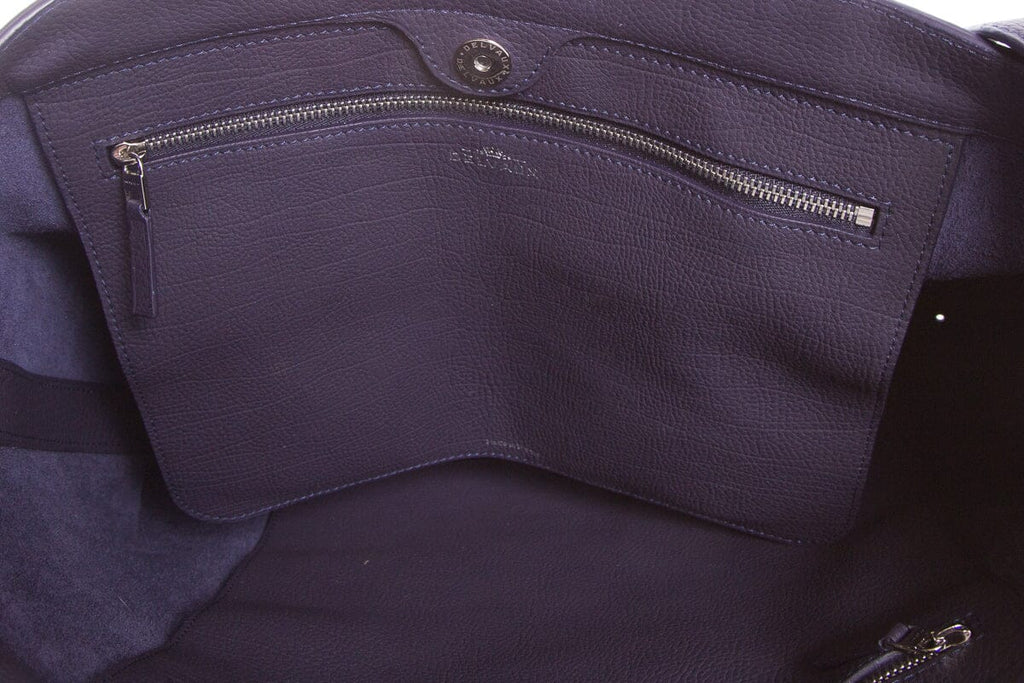 DeLouis Vuittonaux Navy Grained Leather Pin Cabas Shoulder Strap Tote