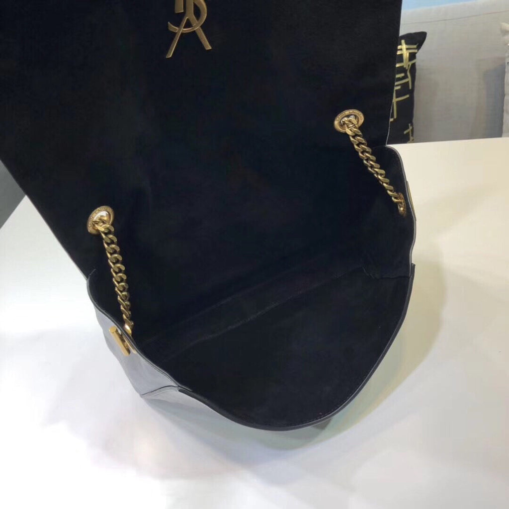 YSSL Kate Medium Chain Bag In Grain De Poudre Black For Women 9in/24cm YSL 364021BOW0J1000