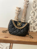 ChanelSmall Hobo Bag Gold Hardware Black For Women Handbags, Shoulder Bags 7.5in/19cm