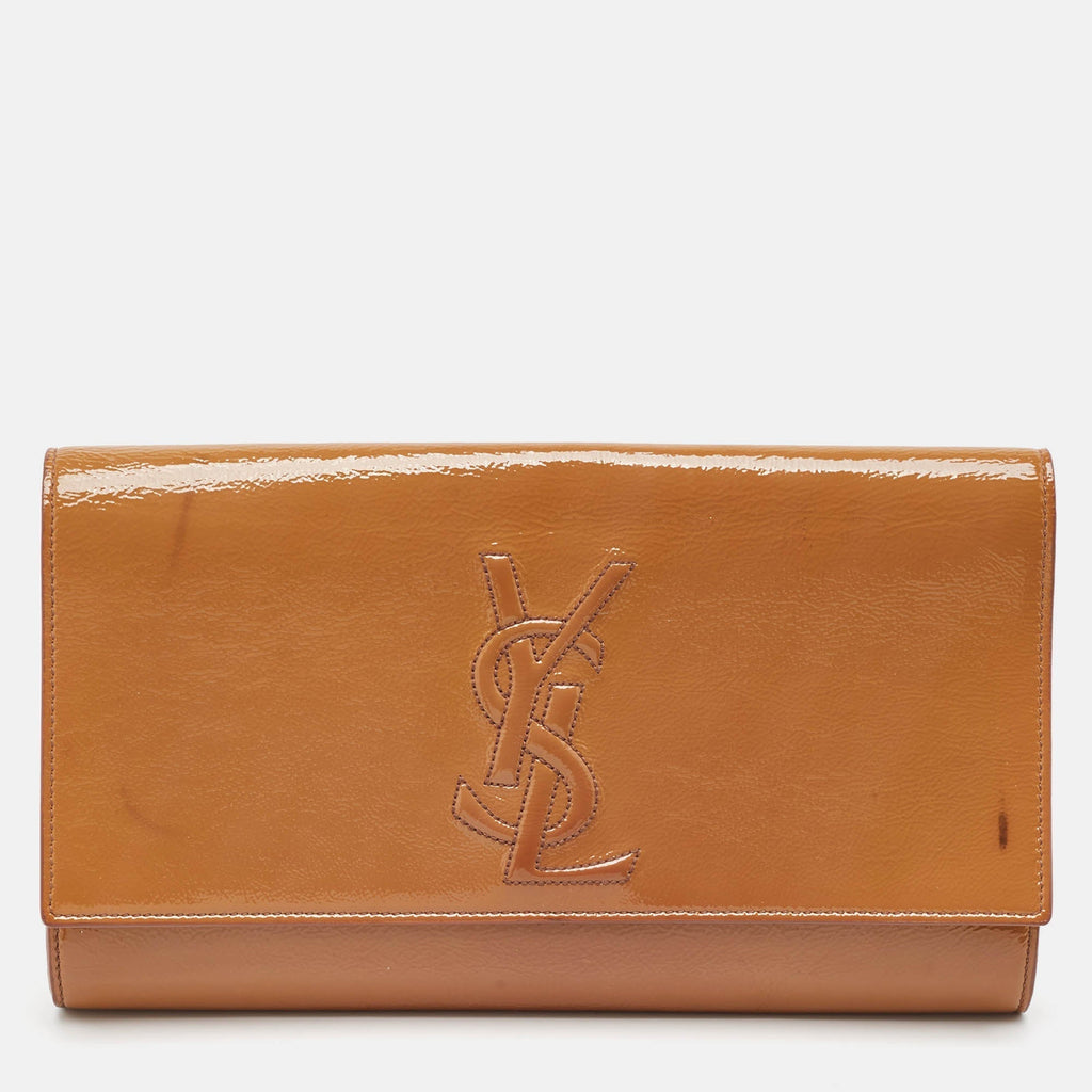 Saint Laurent Beige  Leather Belle De Jour Clutch