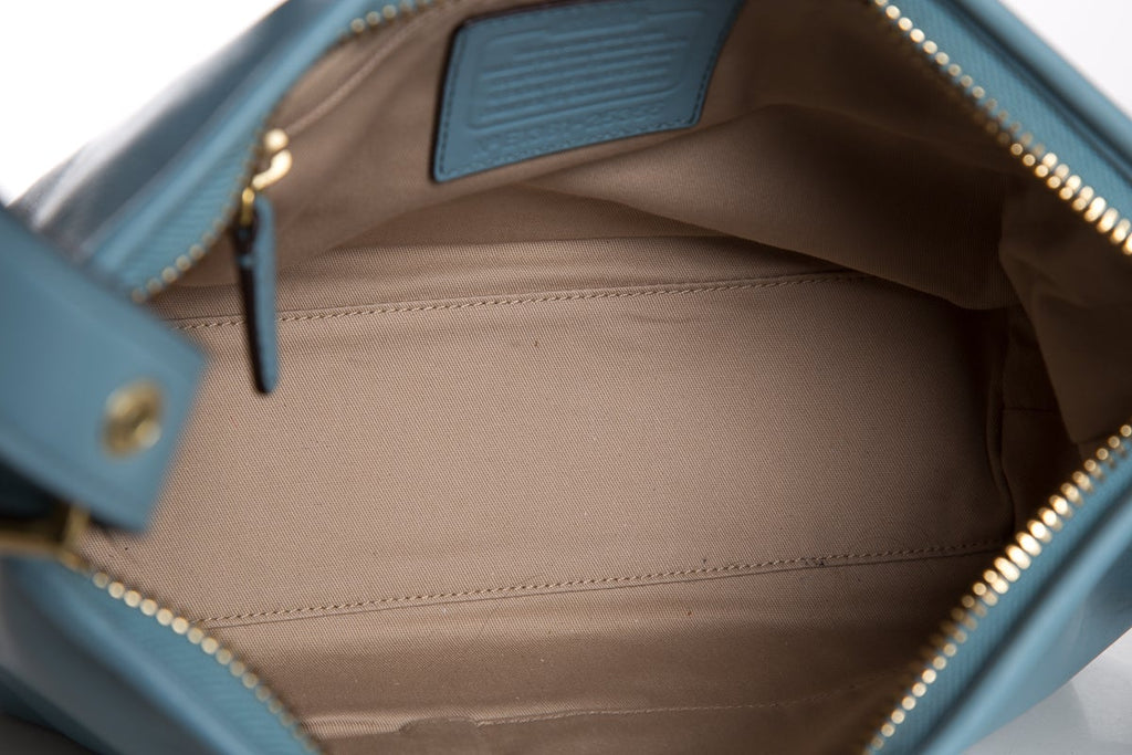 Coach Soft Light Blue Leather Shoulder Bag