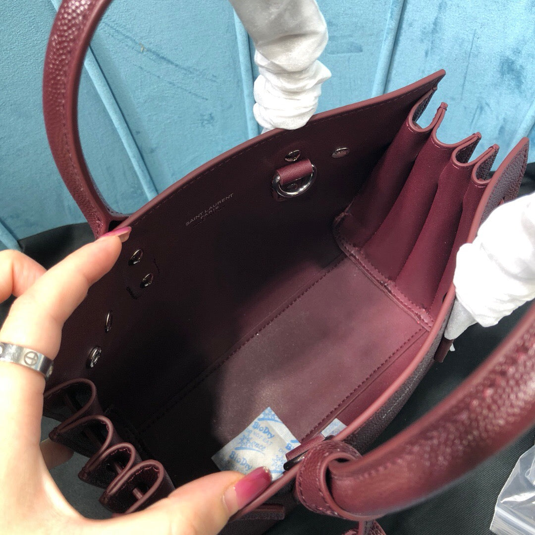 YSSL Sac De Jour Nano Burgundy For Women 8in/22cm YSL
