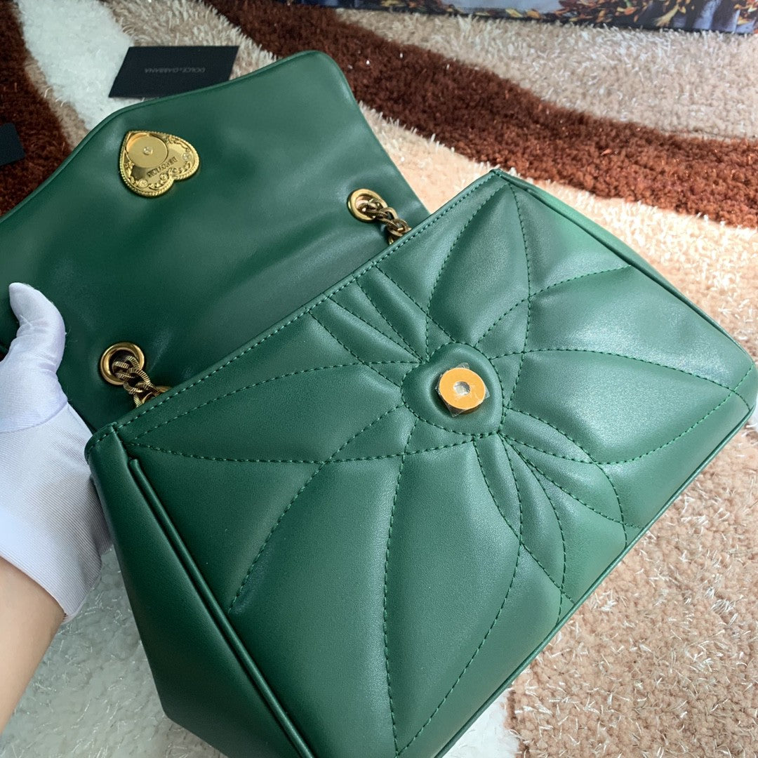 MeGLAMIum Devotion Shoulder Bag In Quilted Nappa Green For Women 10.2in/26cm GLAMI