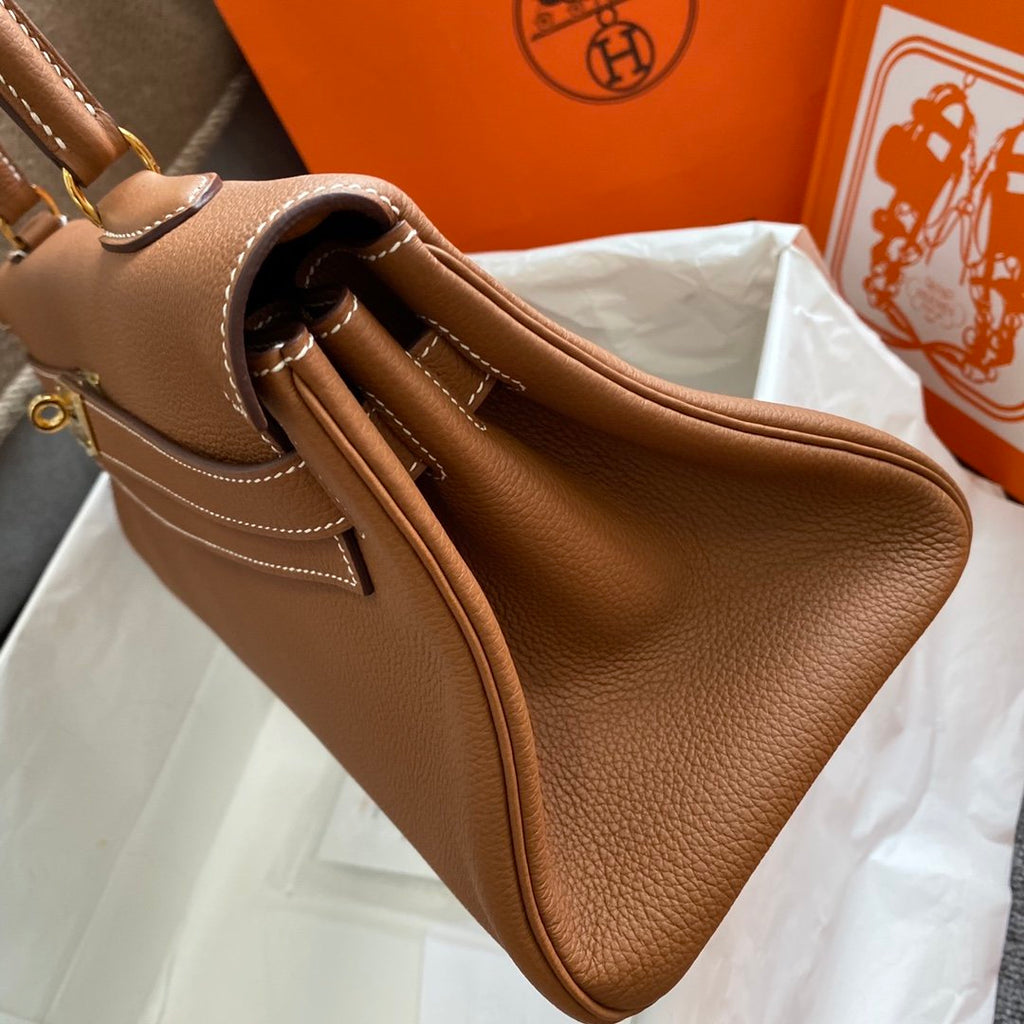 Shoulder Kelly CK37 Brown For Women Gold Color Hardware 16.5in/42cm