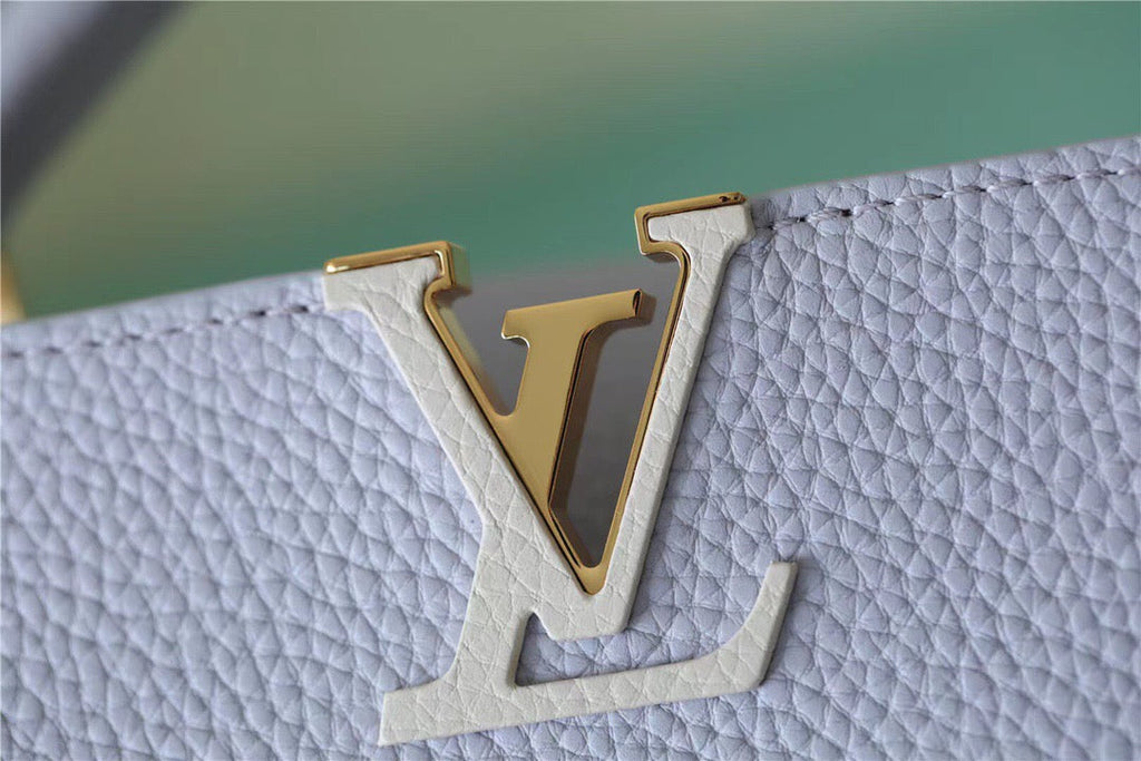 Louis Vuitton Capucines Mini Taurillon Light Blue/ Creme For Women,  Shoulder And Crossbody Bags 21cm/8.3in Louis Vuitton