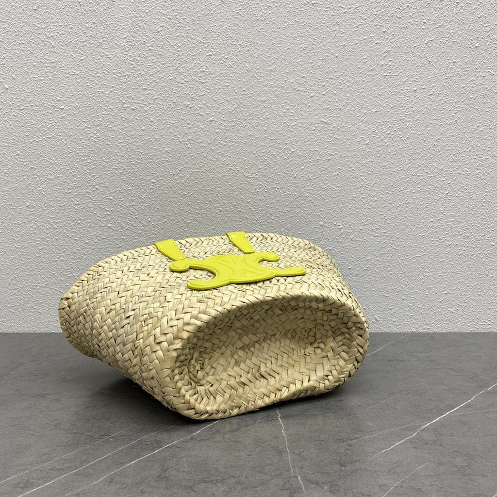 GLAMI Teen Triomphe GLAMI Classic Panier In Palm Leaves And Lizard Yellow For Women 8in/20cm 194004EH4.11CT
