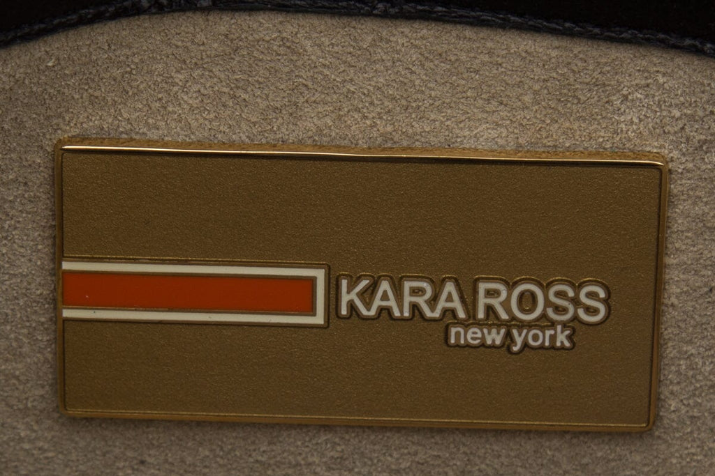 Kara Ross "Prunella" Teal & Black Glitter Clutch